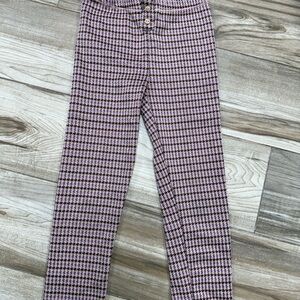 Zara Kids Houndstooth Leggings - Purple and Black